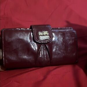 Coach Dark Red Leather Wallet